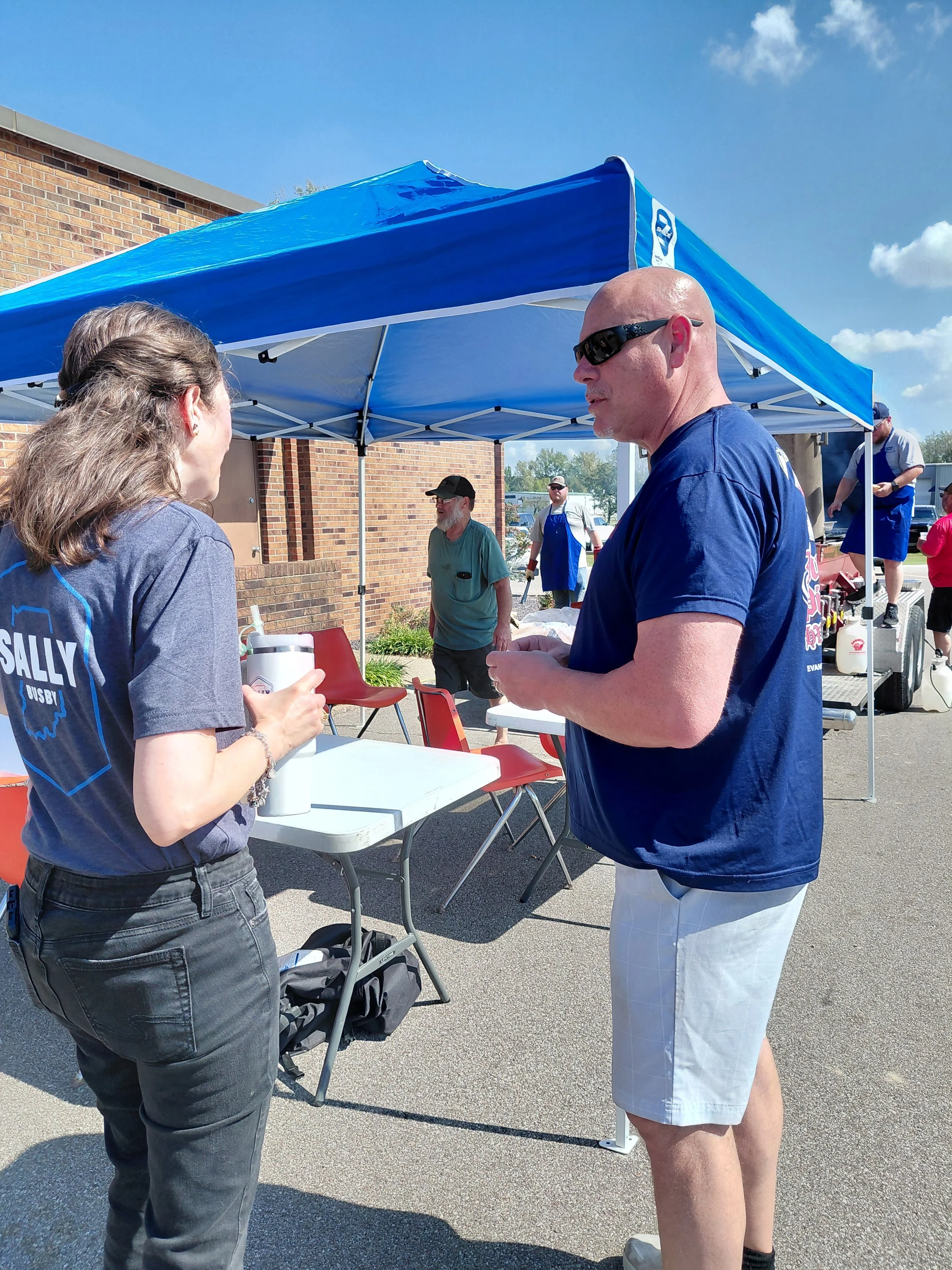 Sally Busby with grassroots supporters in District 78