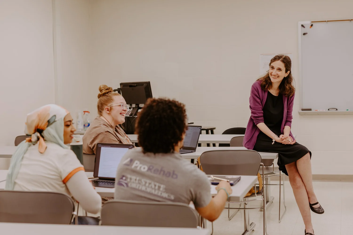 Sally Busby connecting with small business owners and workers