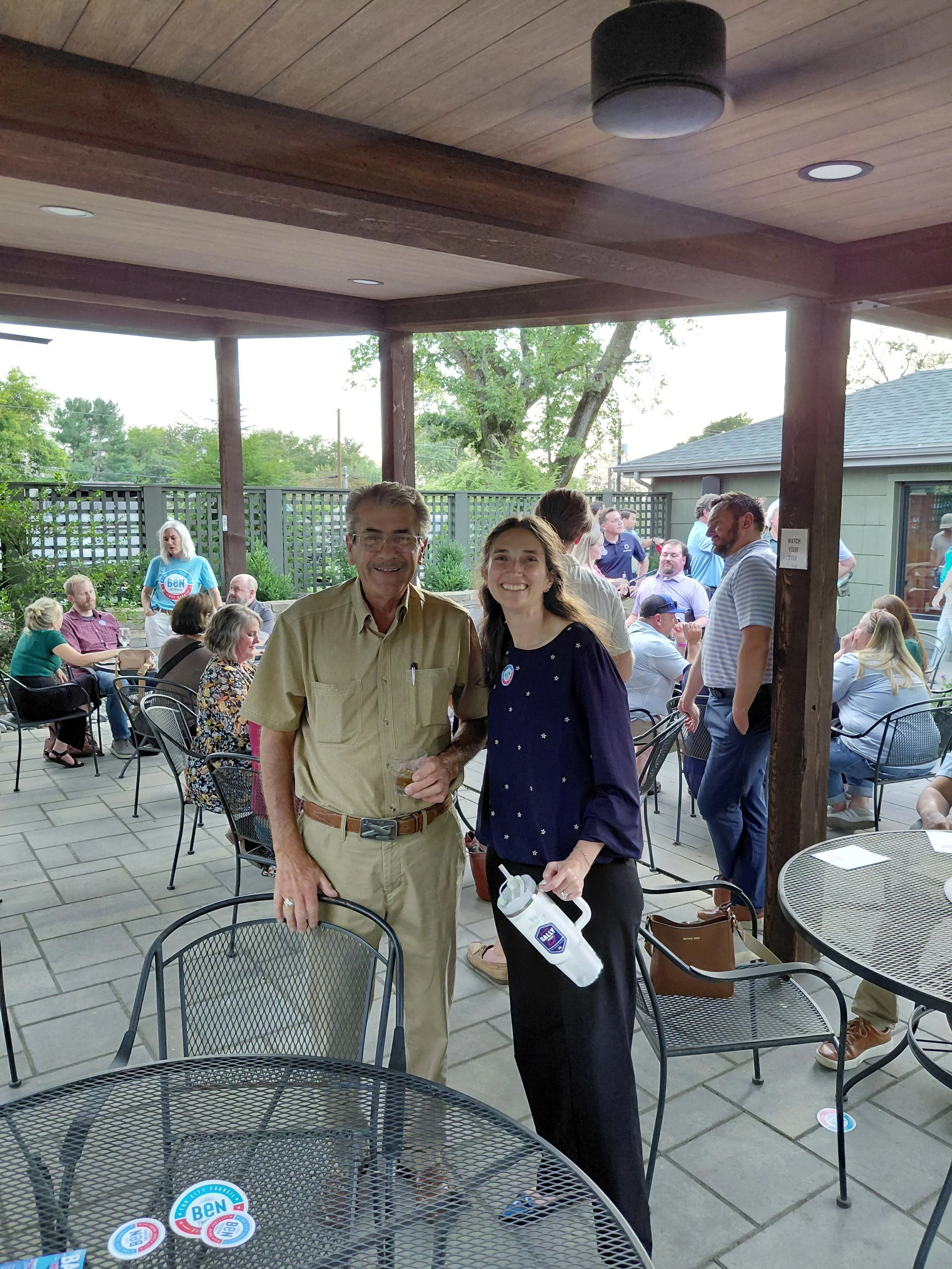 Sally Busby engaging with local District 78 residents at community event